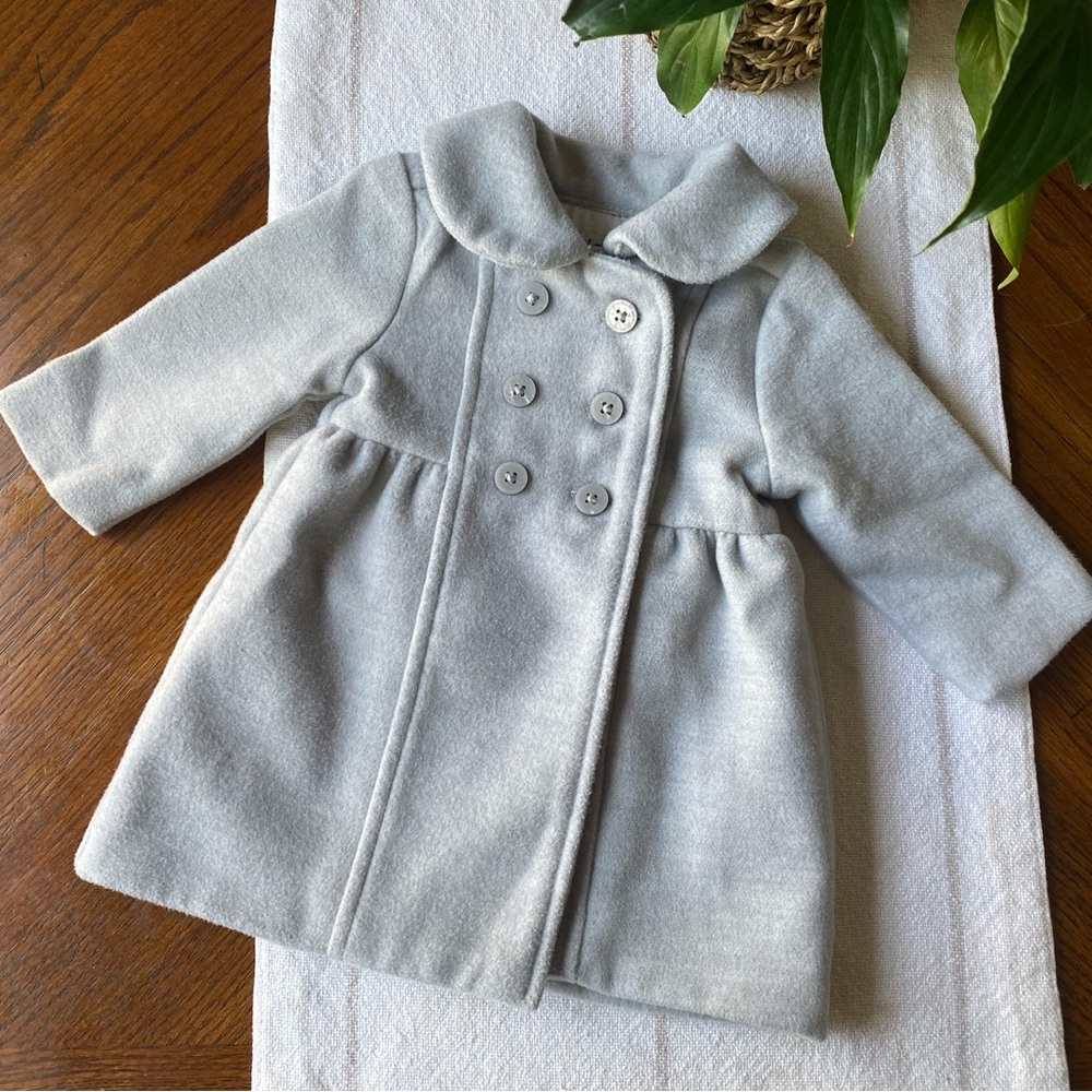 Baby Girls Light Gray Pea Coat